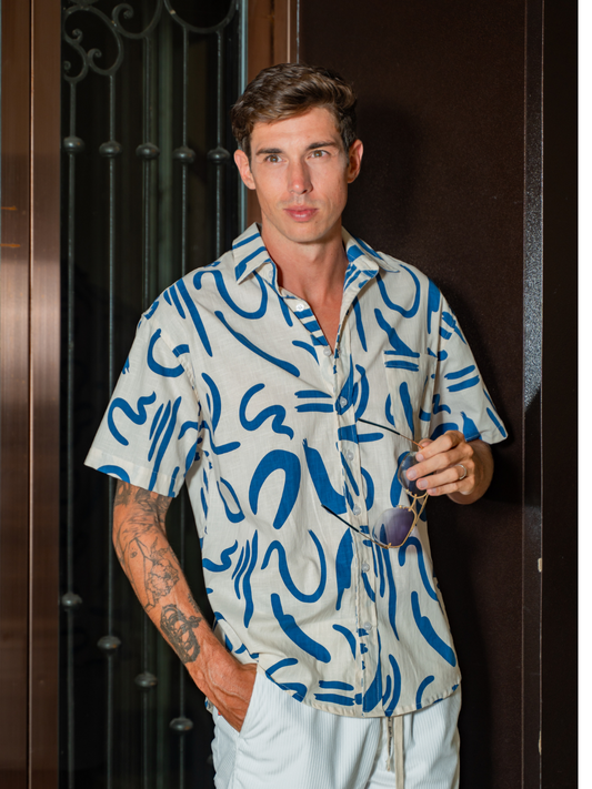 Geometric Navy - Sunset Shirt