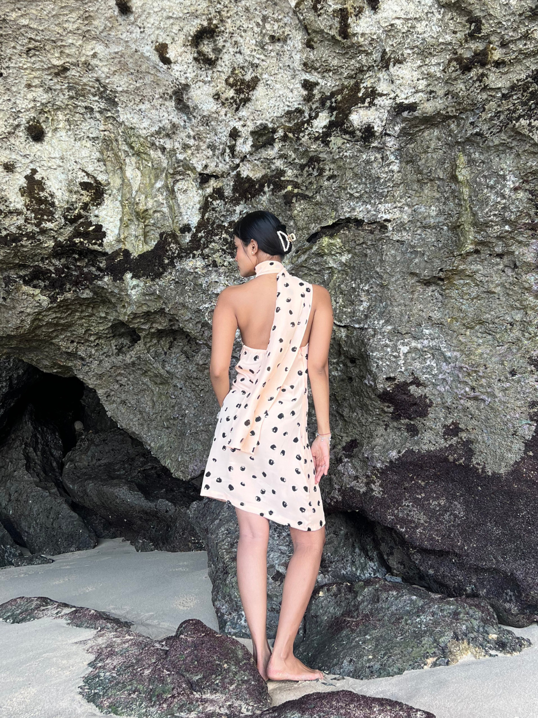 Berry Dots – Bella Scarf Mini Dress