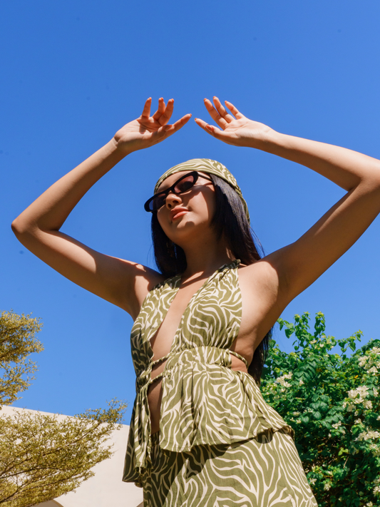 Exotic Enigma Matcha - Claryn Open Back Top