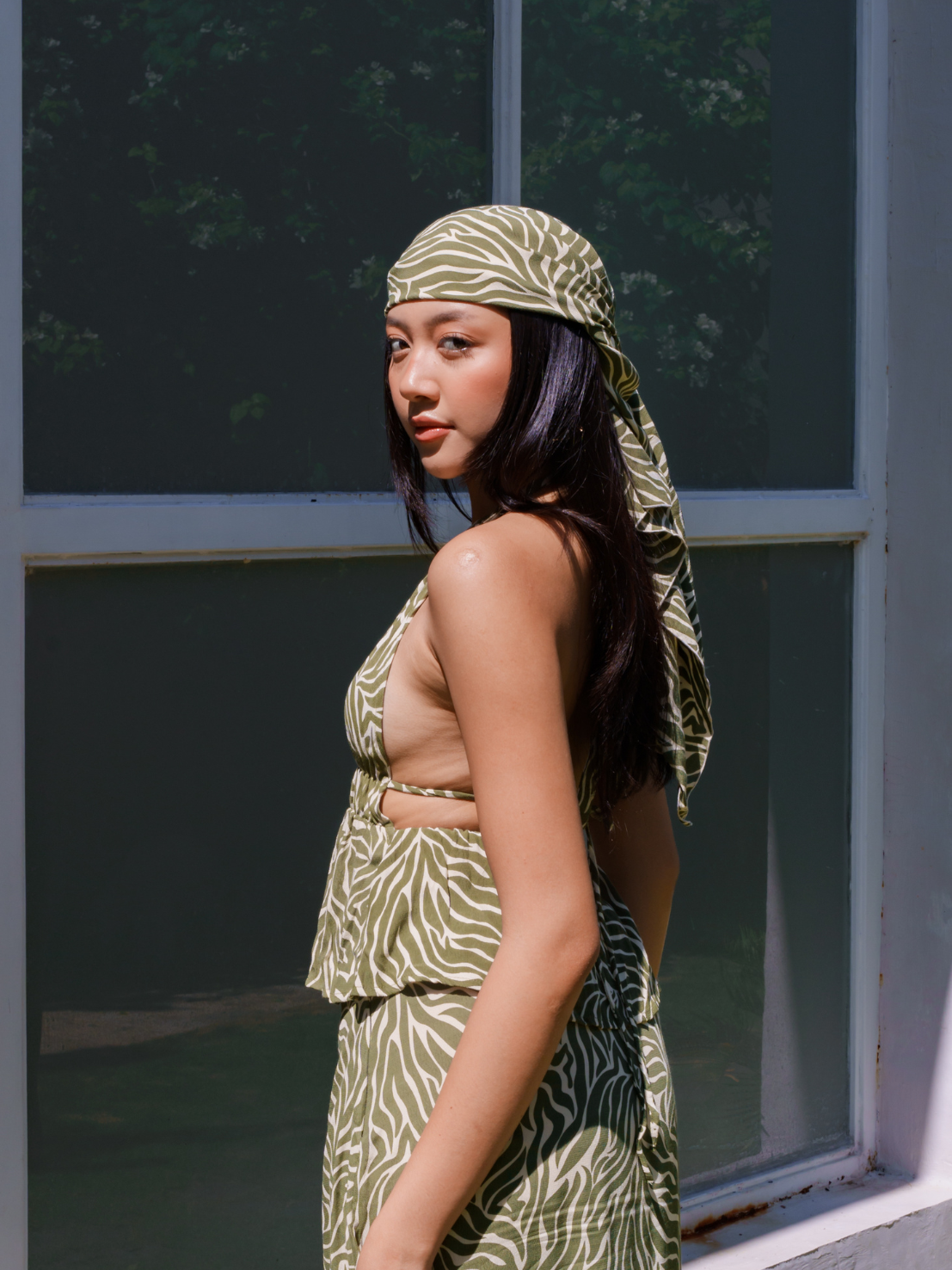 Exotic Enigma Matcha - Claryn Open Back Top