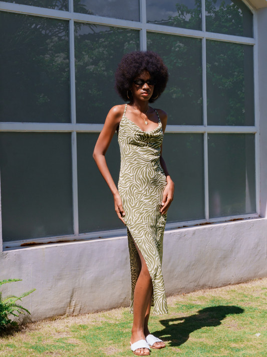 Exotic Enigma Matcha - Leora Maxi Dress