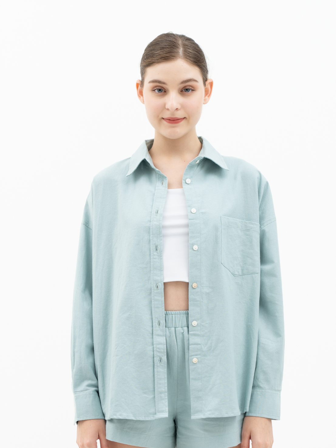 Amazonite – Elana Linen Shirt