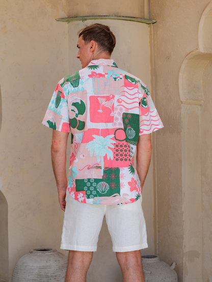Summer Island Pink Green – Sunset Shirt