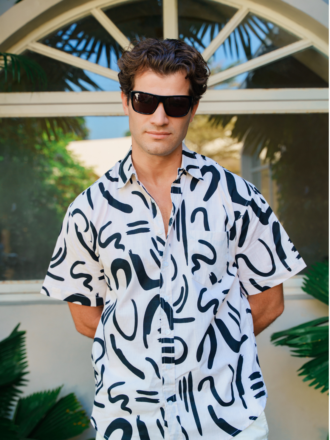 Geometric Black - Sunset Shirt