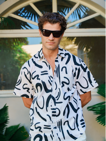 Geometric Black - Sunset Shirt