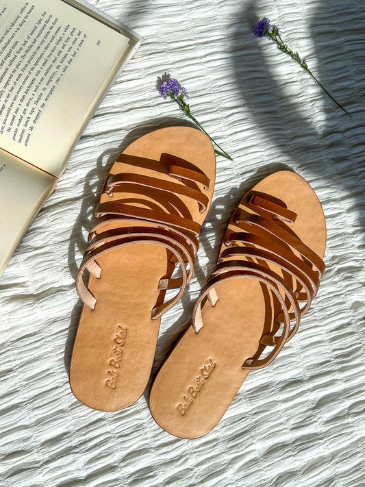 Toe Strappy Flat / Tan